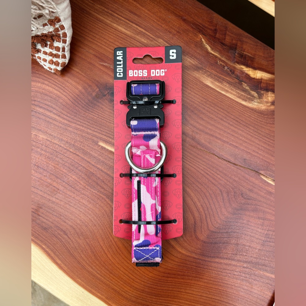 Boss Dog Tactical Collar (Small, Pink Camo)
